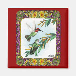 Aimant Colibris et Fleurs #4