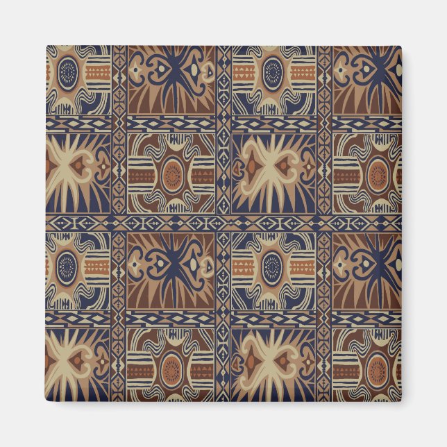 Aimant Collage contemporain tribal africain (Devant)