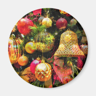 Aimant Collage d'arbre de Noël Artistique Coloré Festif