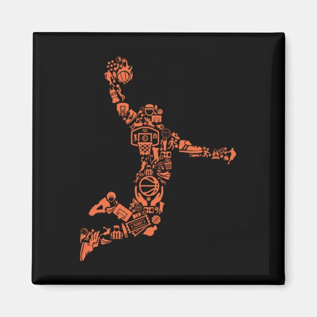 Aimant Collage de basket-ball (Devant)