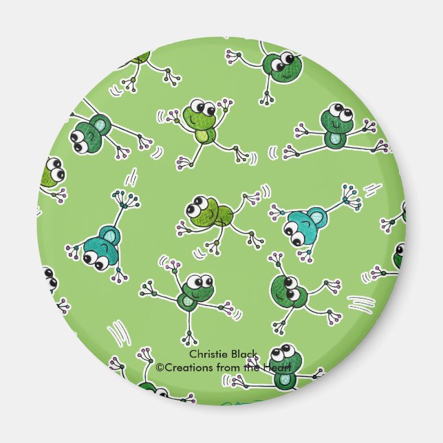Aimant Collage de grenouilles (Devant)