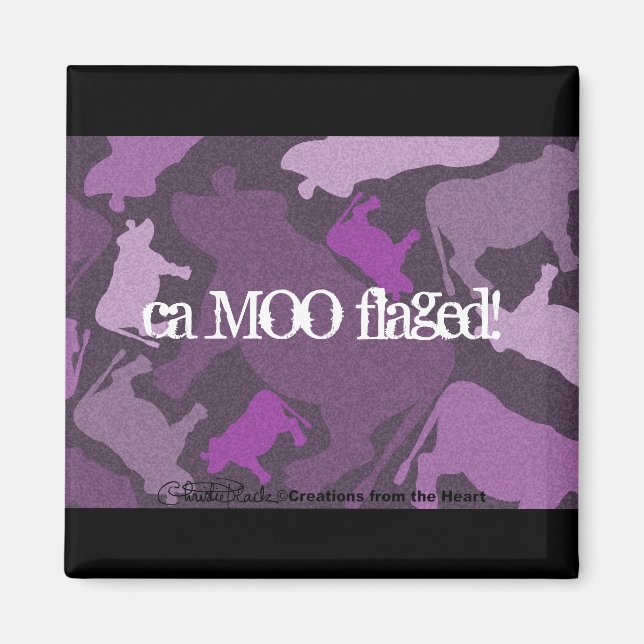 Aimant Collage de la vache CaMOOflage en violet (Devant)