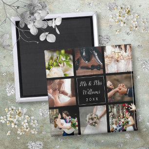 Aimant Collage de photos de mariage Merci Personnalisé