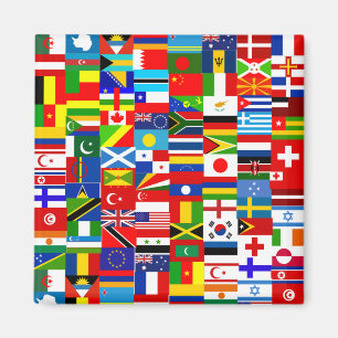 Aimant Collage international du drapeau mondial