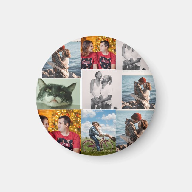 Aimant Collage personnalisé sur mesure avec 9 photos (Devant)