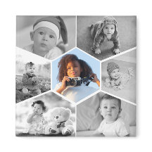 Collage photo Hexagon noir et blanc