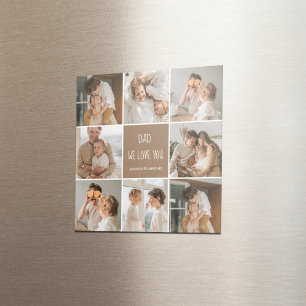 Aimant Collage Photo Papa We Love You Happy Fête des père