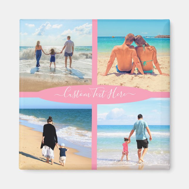 Aimant Collage photo personnalisé Amour de famille Texte  (Devant)