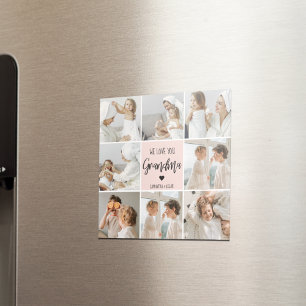 Aimant Collage Photo Rose We Love You Grand-mère Meilleur