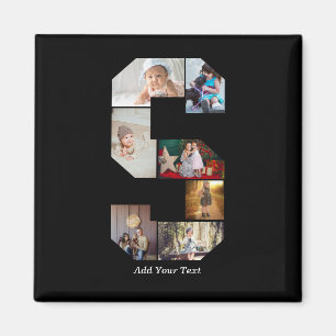 Aimant Collage photo S en lettres noires et blanches