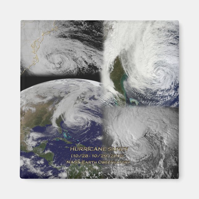 Aimant Collage satellite Vue de l'ouragan Sandy (Devant)