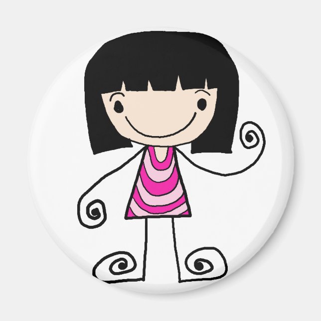 Aimant collection de filles (Devant)