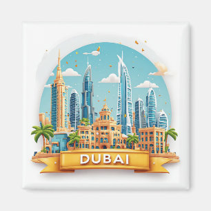 Aimant 🧲 Collection de voyages Dubai World Memory 🌍