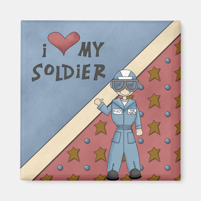 Aimant Collection militaire Air Force Soldier Homme Magne (Devant)