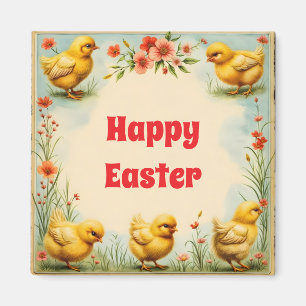 Aimant Collection vintage de Pâques Petits Poulet