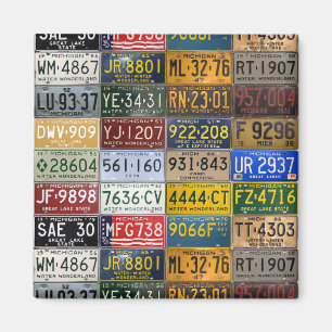 Aimant Collection vintage de plaques minéralogiques du
