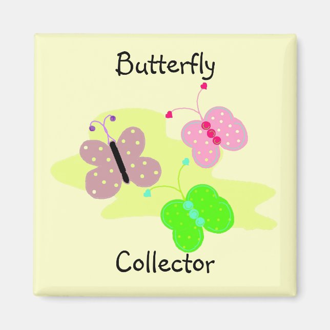 Aimant Collectionneur de papillons (Devant)