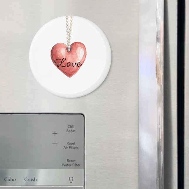 Aimant Collier Cœur Rouge (In situ (réfrigérateur))