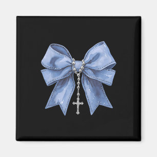 Aimant Collier croix Jésus Bow Coquette Religieux Chrétie