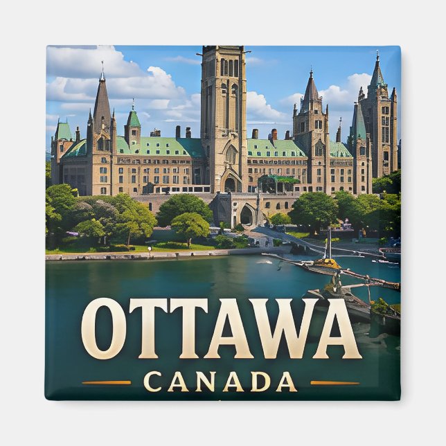 Aimant Colline du Parlement et patrimoine canadien d'Otta (Devant)