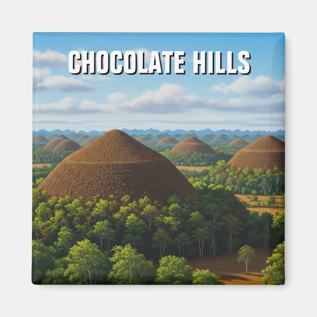 Aimant Collines de chocolat Bohol Philippines Voyage (Devant)