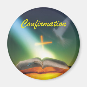 Aimant Colombe de confirmation, Bible, Croix