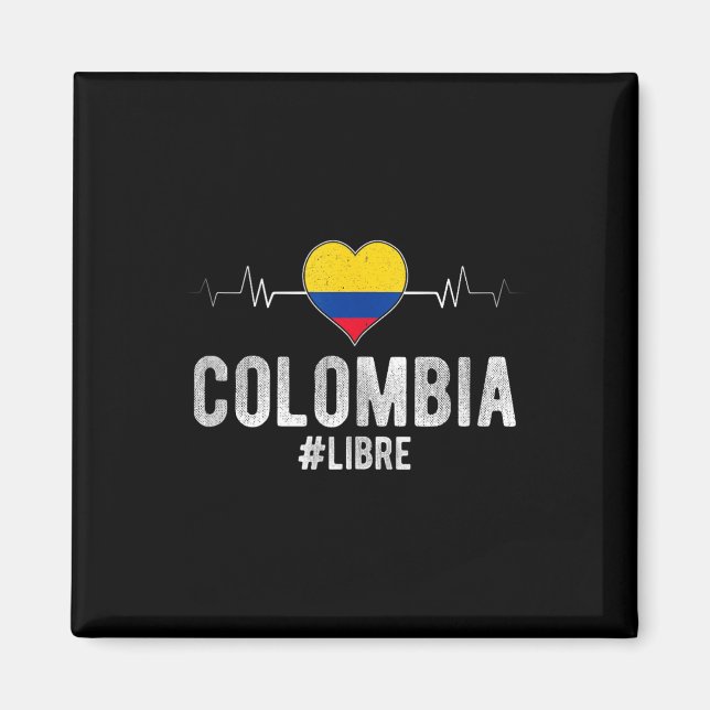 Aimant Colombie #libre Colombie Libre Drapeau Colombien P (Devant)