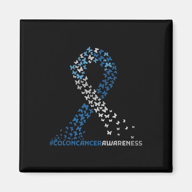 Aimant Colon Cancer Awareness Colonoscopie Blue Ribbon (Devant)