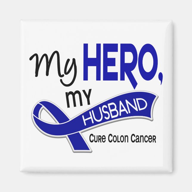 Aimant Colon Cancer MON HÉROS MON MARI 42 (Devant)