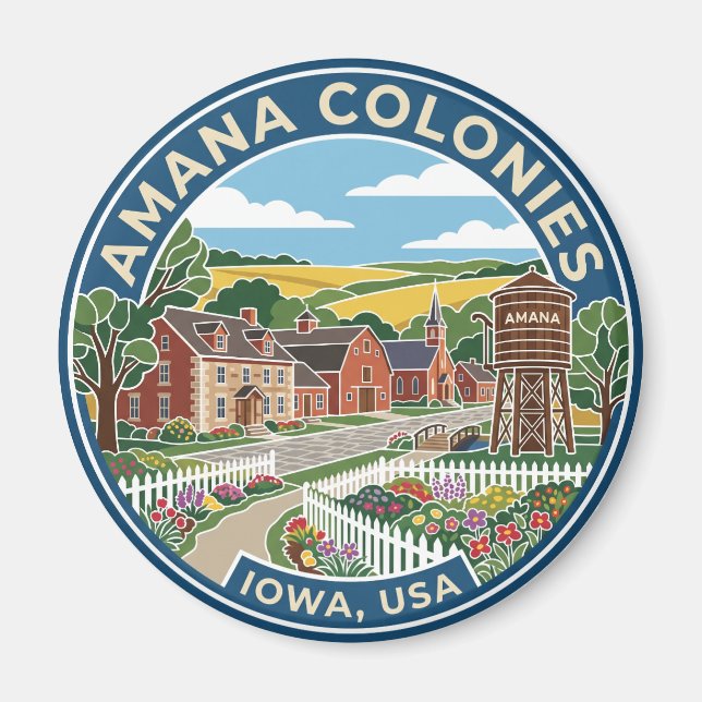 Aimant Colonies Amana États-Unis (Devant)