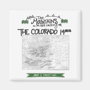 Aimant Colorado 14ers Fourteeners Design