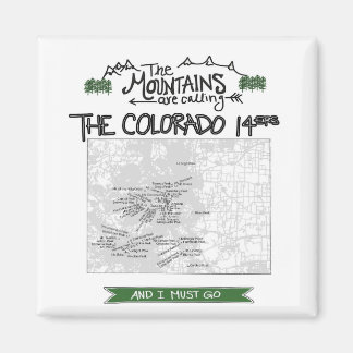 Aimant Colorado 14ers Fourteeners Design