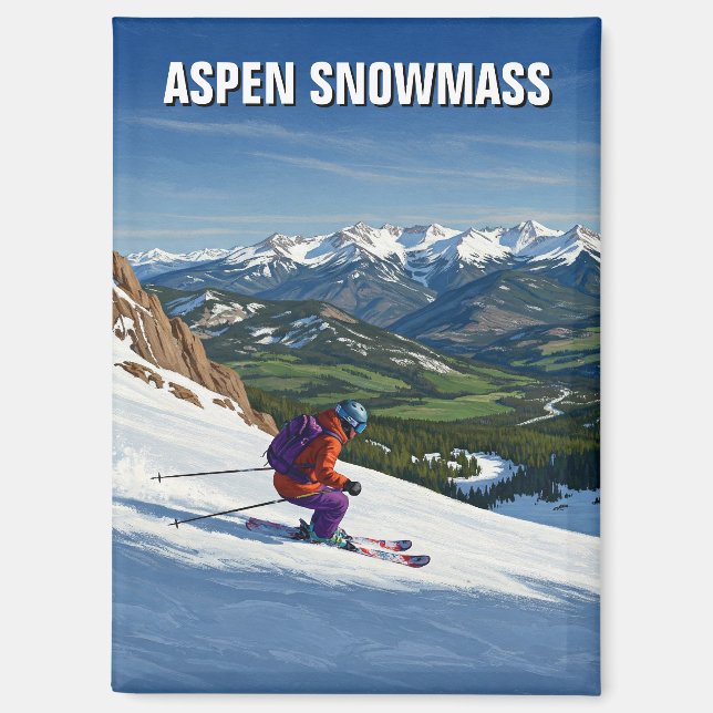 Aimant Colorado Aspen Snowmass Ski (Recto)