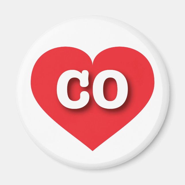 Aimant Colorado Coeur rouge - J'aime CO (Devant)