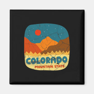 Aimant Colorado Mountain State Rocky Mountains Rétro T-Sh