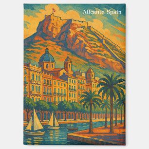 Aimant Coloré Alicante Espagne Art Vintage Costa Blanca