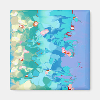 Aimant Coloré Artistique Aqua Bleu Citron Mauve
