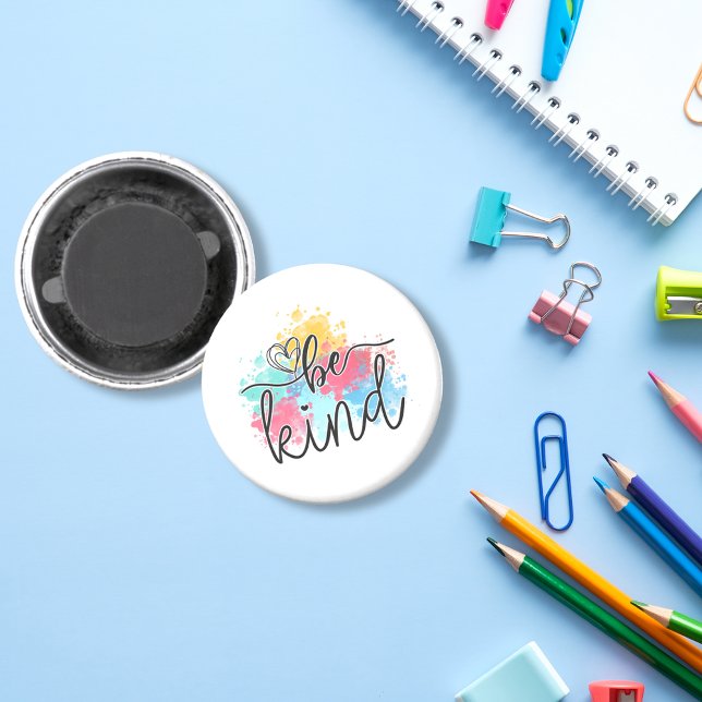 Aimant Coloré Be Kind Paint Splash (Send a positive message when you use this magnet with a note, photo or your child's artwork.)