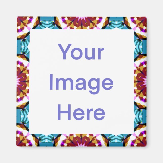 Aimant Coloré Bleu Gras Brown rose vif Géométrique (Devant)