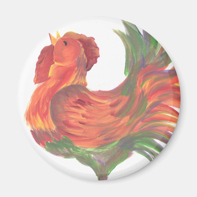 Aimant Coloré Country Crowing Coq Art (Devant)