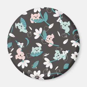 Aimant Coloré Koala Motif mignon animal et floral