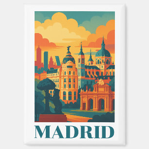 Aimant Coloré Madrid Espagne Vintage voyage