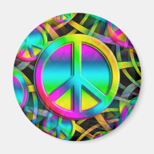Aimant Coloré PEACE motif sans faille + vos idées