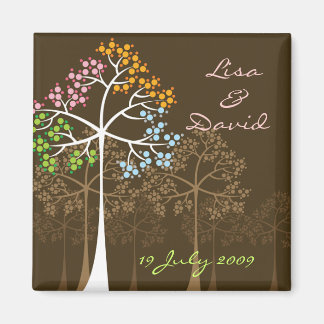 Aimant Coloré Quatre Saisons Arbres Mariage Enregistrer L
