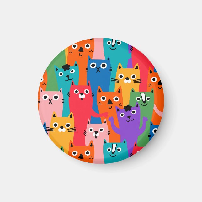 Aimant Colorful cats (Devant)