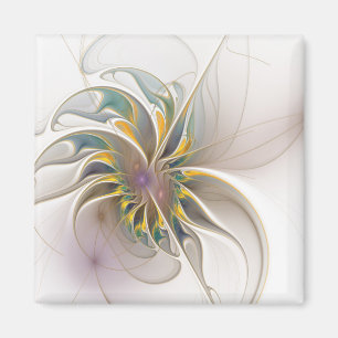Aimant Colorful fractal ornament. Flower art