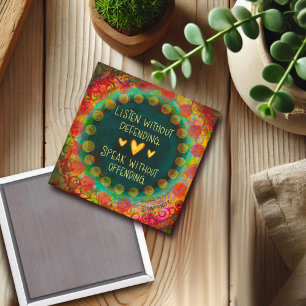 Aimant Colorful Pretty Écouter Citation Coeurs Inspiratio