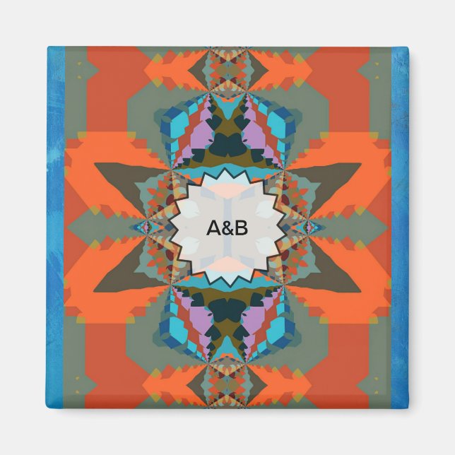 Aimant Colorful South Western Geometric Pattern (Devant)