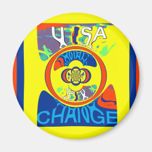 Aimant Colorful USA Change : Un design festif