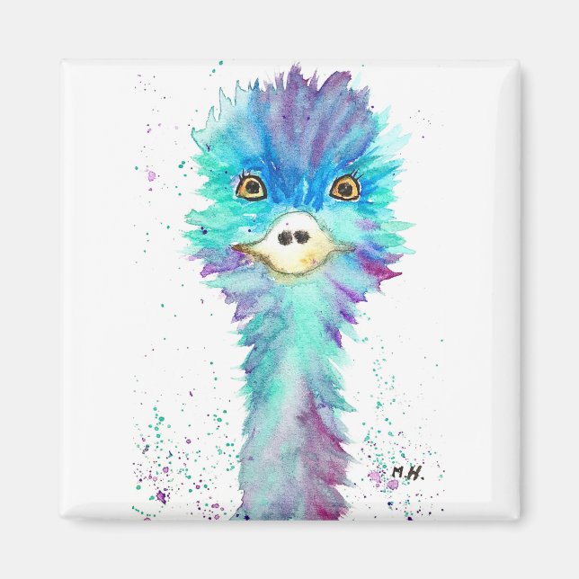 Aimant Colourful emu bird (Devant)